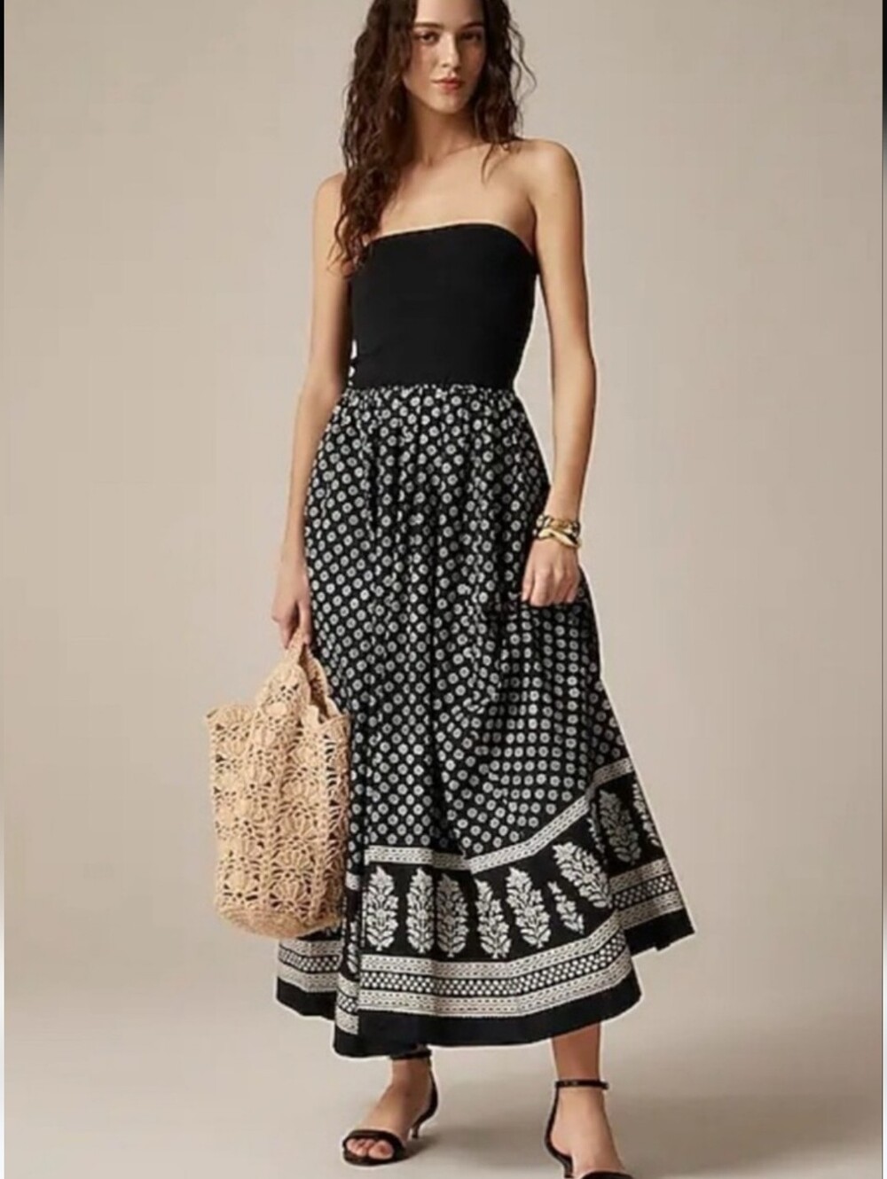 NWT J.CREW SIZE M STRAPLESS MAXI MIXY DRESS